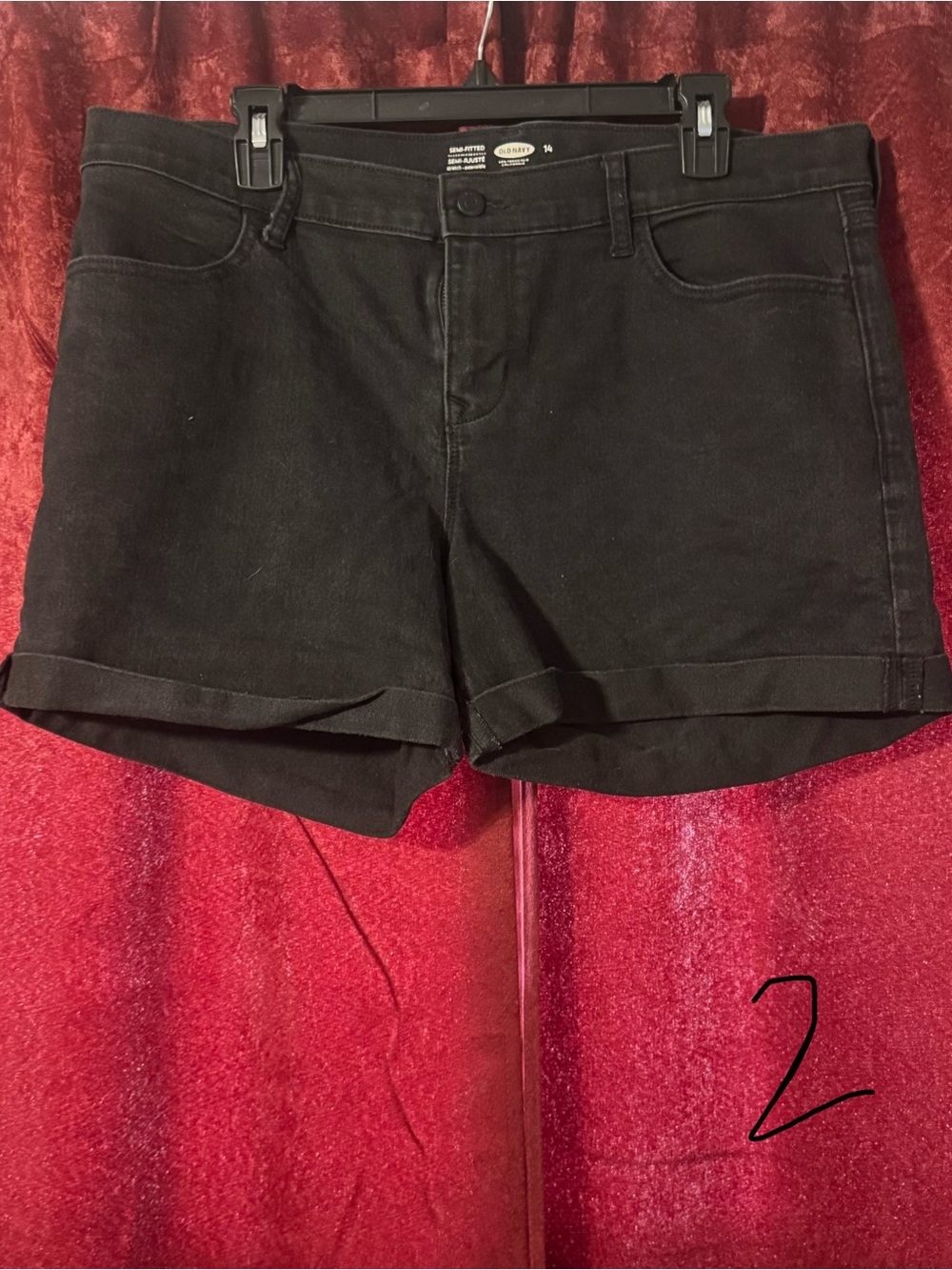 Old Navy Black Cuffed Denim Shorts